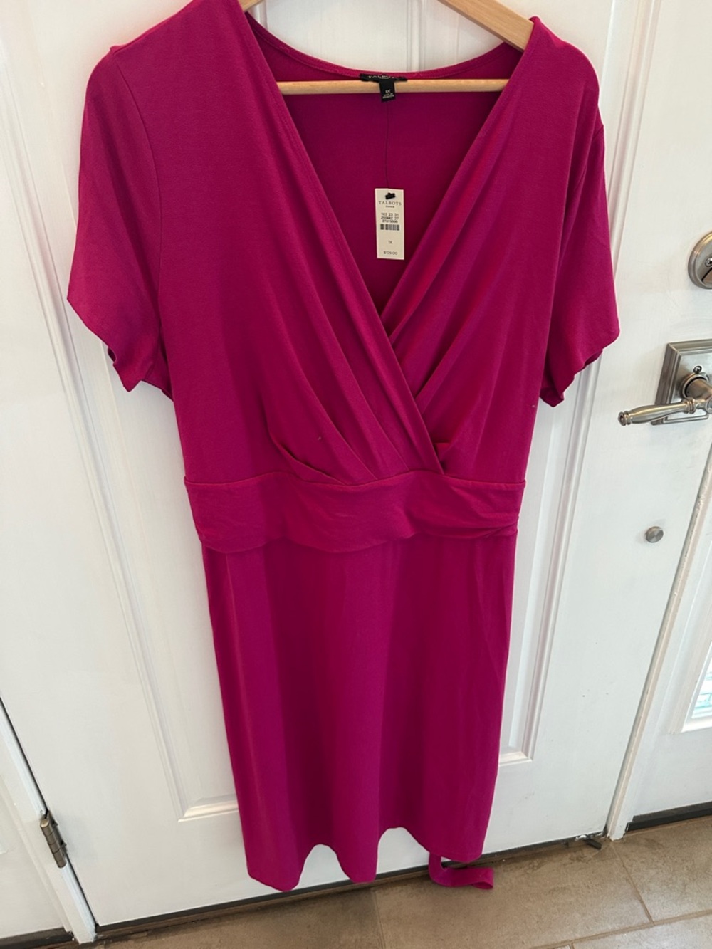 Talbots Fuchsia Surplice Midi Dress